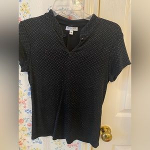 Vintage Y2K Chinese collar glittery Top